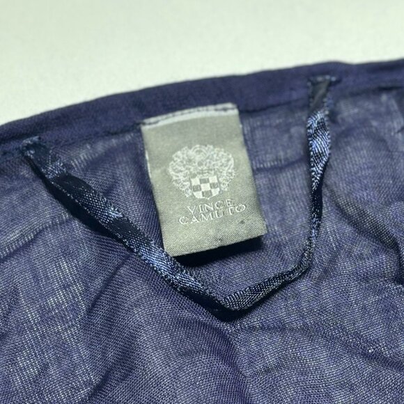 Vince Camuto Navy Blue Boho Open Front Cardigan with tassels and tie waist - Picture 7 of 11